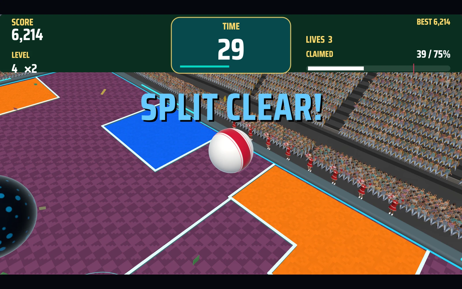 A split clear celebrates separating rivals into different areas